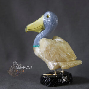 Beautiful hand-carved pelican of different stones DATPE04