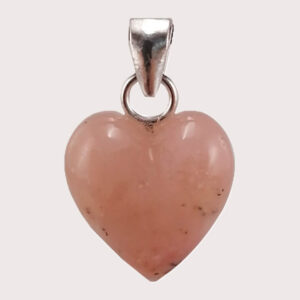pink opal heart shaped pendant with sterling silver ring JD-001-OPR-002