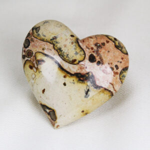 Beautiful hand-made leopardite heart with perfect shape and superior polish