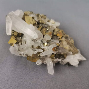 Quartz and Pyrite Crystal Cluster Cabinet-size 200 gr