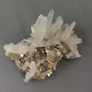 Quartz and Pyrite Crystal Cluster Cabinet-size 216 gr