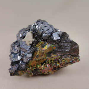 Galena crystal cluster with Sphalerite (var. marmatite) and Barite