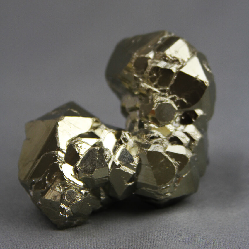 pyritohedron pyrite crystal cluster from Huanzala mine in Peru