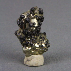 Pyrite crystal cluster with galena from Huanzala Mine in Peru