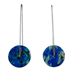 Azurite earrings model orbita with sterling silver