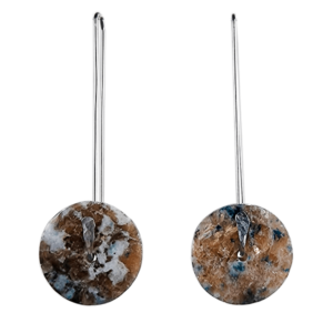 Boulder Lapis lazuli earrings model orbita with hand-hammered sterling silver pin