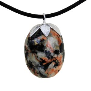 rodonite with black epidote tumbled stone jewelry with sterling silver