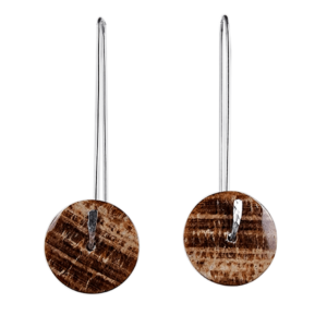 Earrings model orbita made from Aragonite discs and sterling silver pins