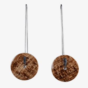 Earrings model orbita made from Aragonite discs and sterling silver pins