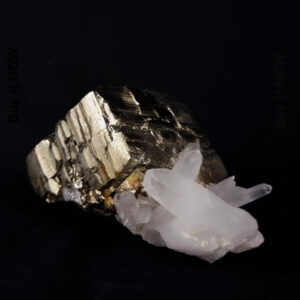 Big pyrite cube with quartz points (LCESP065)